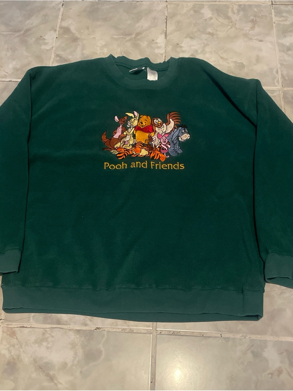 VTG 90s Winnie The Pooh And Friends Disney Store Pullover Fleece Sweatshirt XL